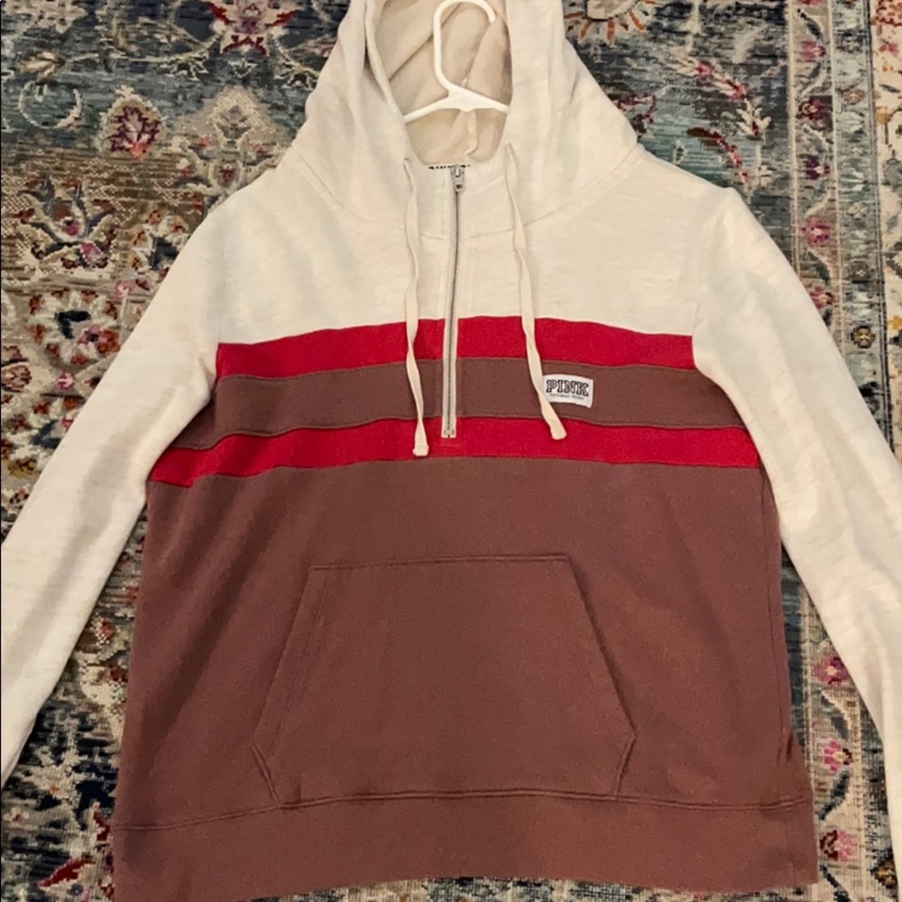 Pink half-zip sweatshirt